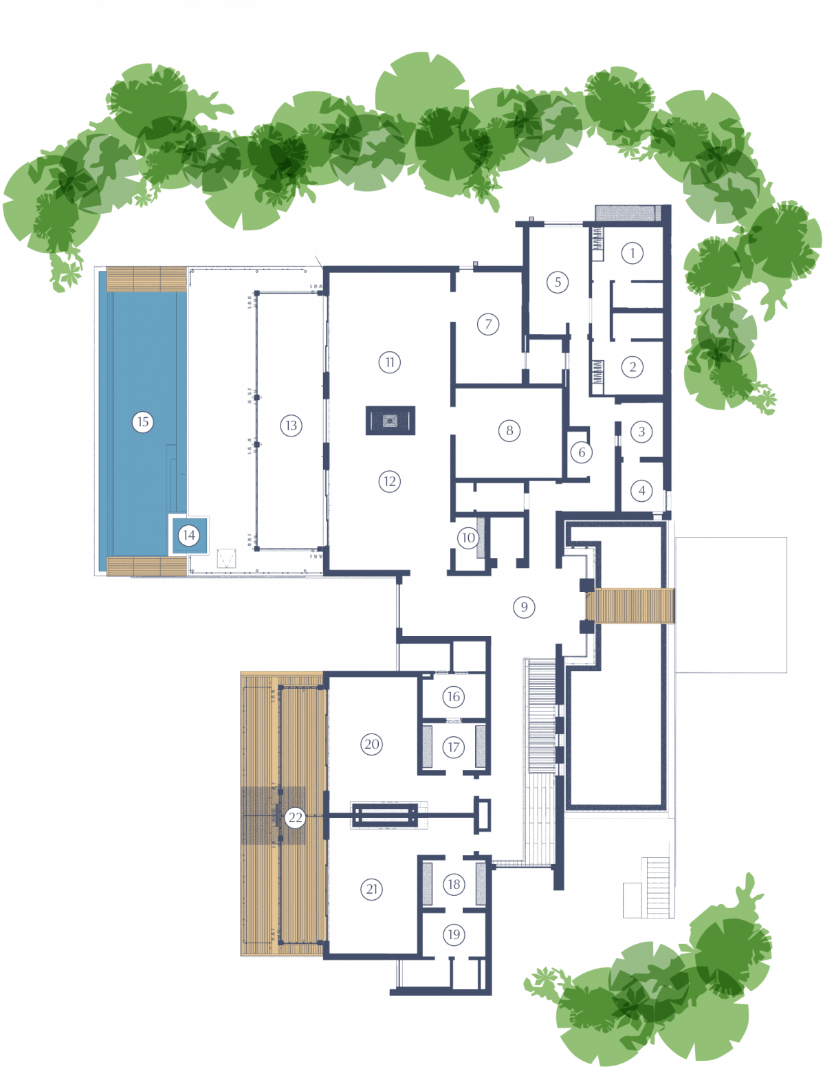 Delaire Graff Owners Villa Floor plan - Upper Floor
