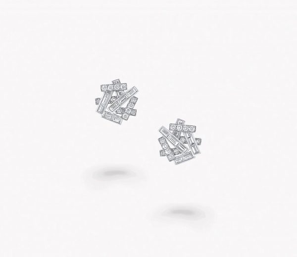 a pair of Graff Thread collection diamond stud earrings