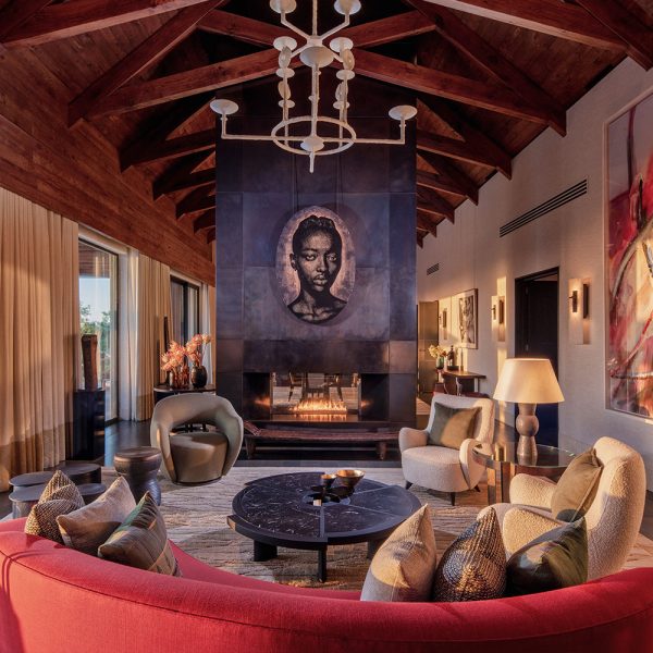 The Owner's Villa living room interior at Delaire Graff Estate designed by David Collins Studio