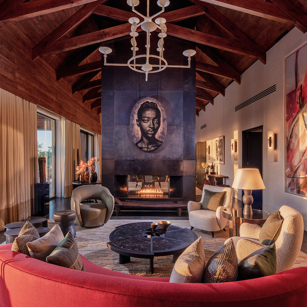 The Owner's Villa living room interior at Delaire Graff Estate designed by David Collins Studio