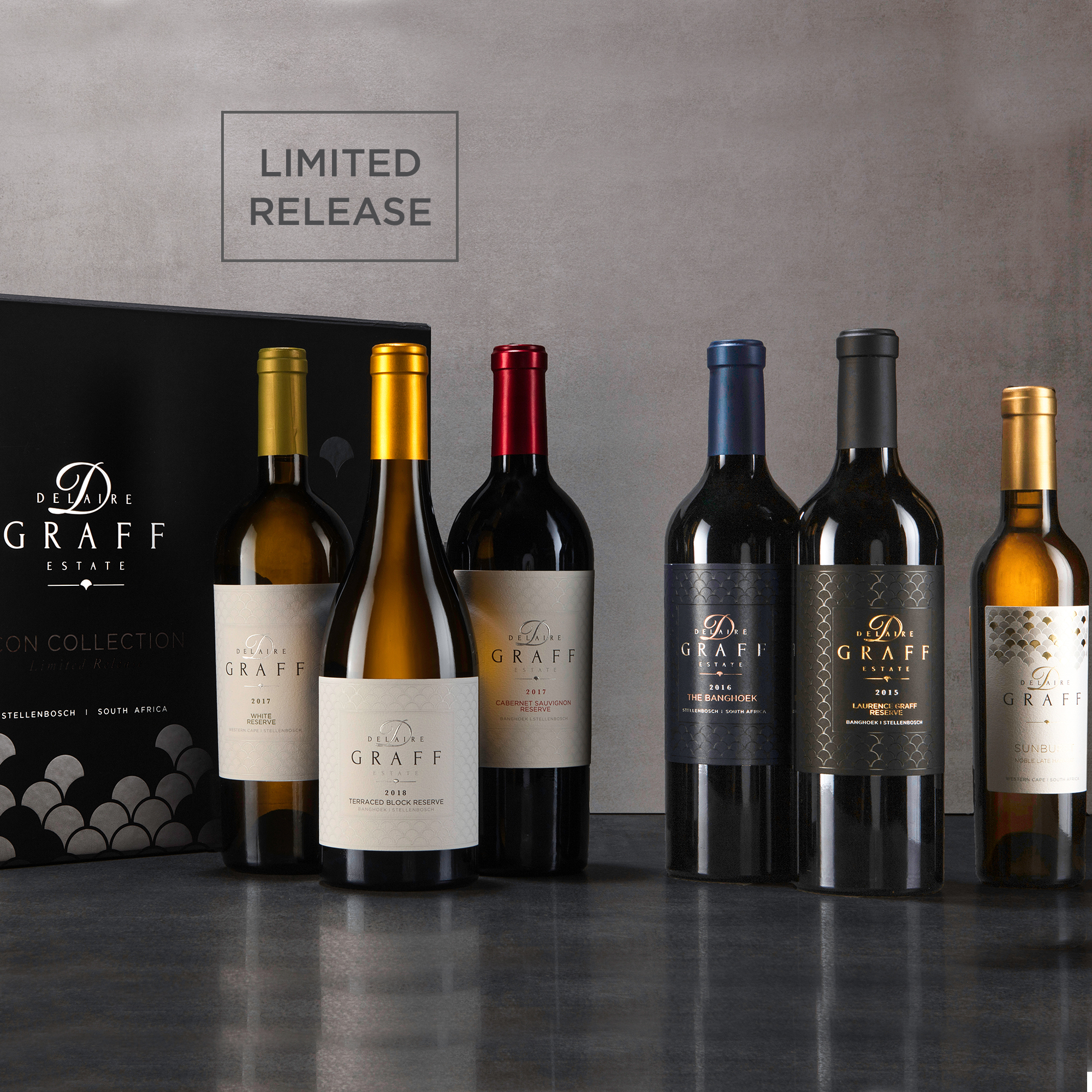 A case of Delaire Graff Icon wine