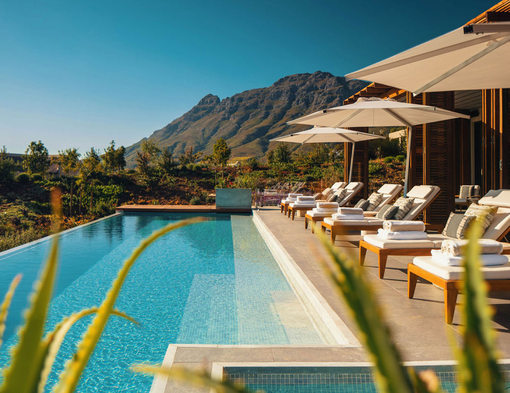 Delaire Graff Owner's Villa Pool and Terrace in Stellenbosch